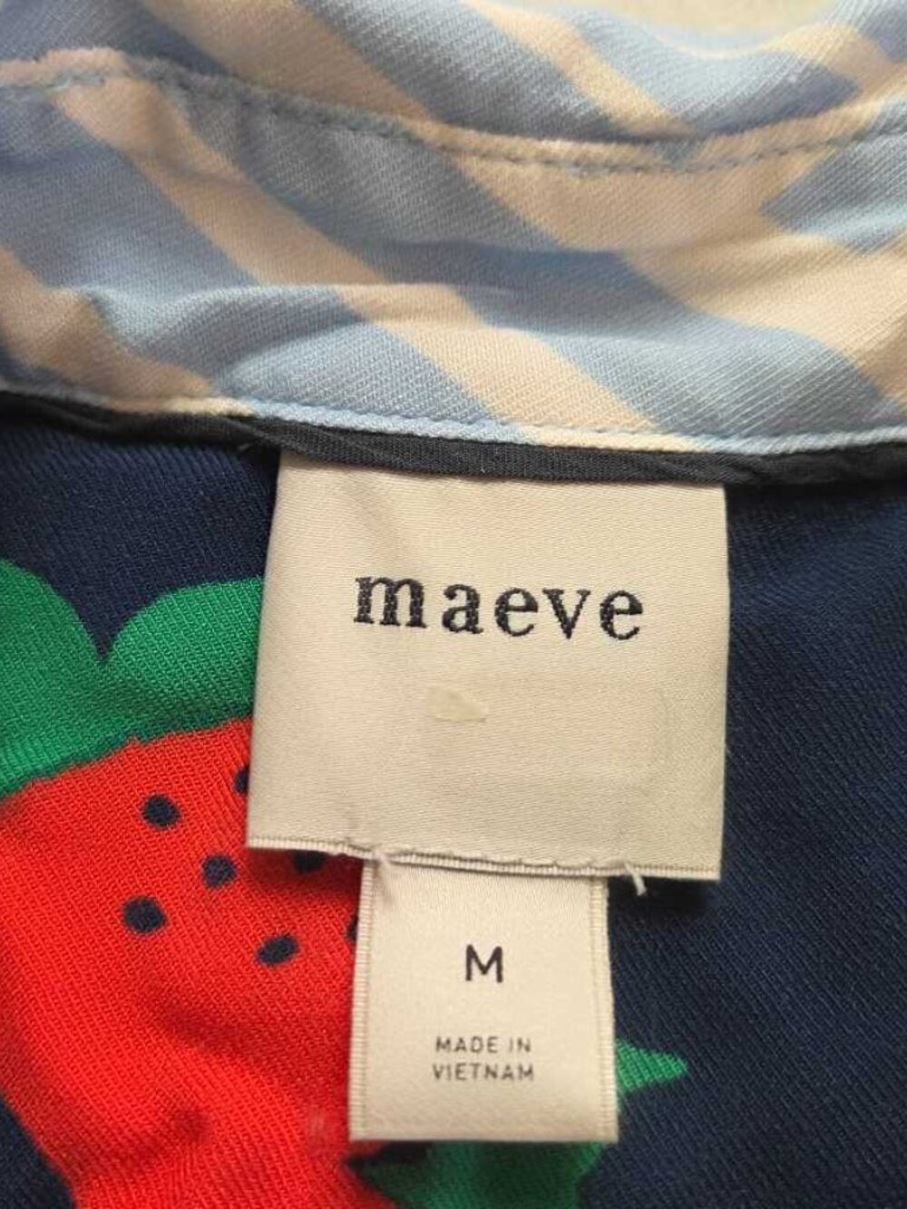 M Maeve x Anthropologie Paz contrast button down shirt blouse red #3 - Picture 5 of 9